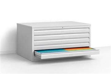 Planschrank DIN A1 in lichtgrau