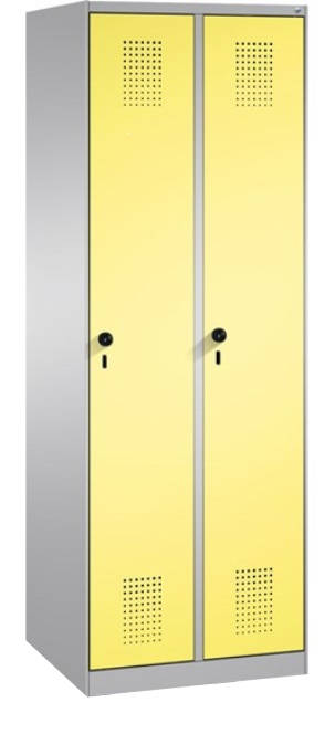 Schulspind 170 cm Höhe gelbe Türen